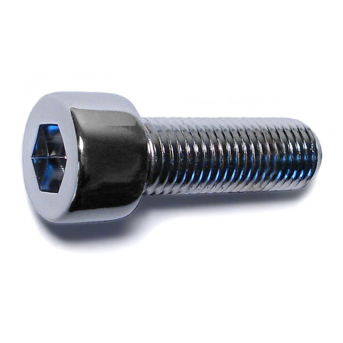 10mm-1.25 x 30mm Chrome Plated Class 12.9 Steel Fine Thread Smooth Head Hex Socket Cap Screws