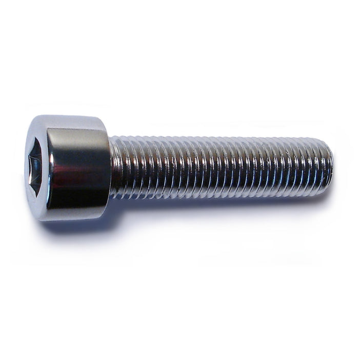 10mm-1.25 x 40mm Chrome Plated Class 12.9 Steel Fine Thread Smooth Head Hex Socket Cap Screws