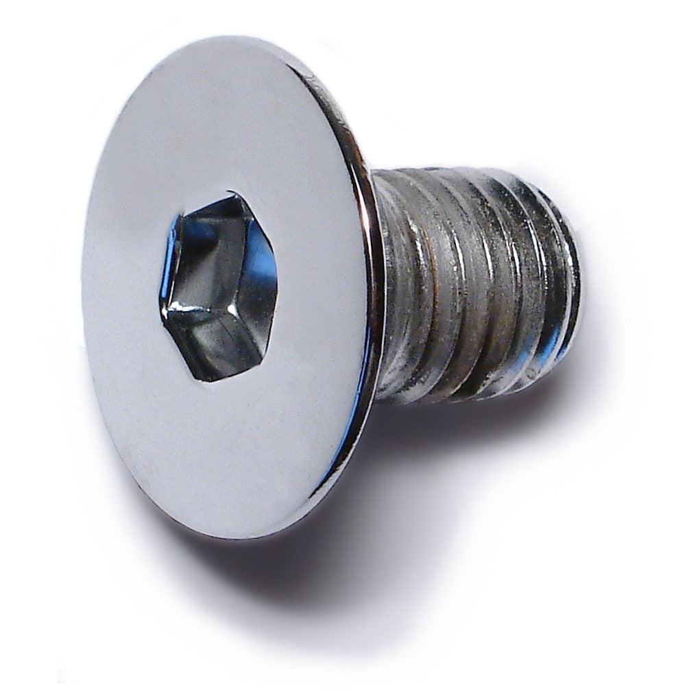12mm-1.75 x 20mm Chrome Plated Class 10.9 Steel Coarse Thread Flat Head Hex Socket Cap Screws