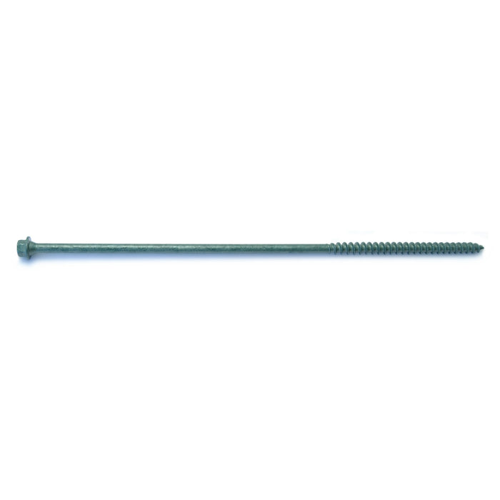 1/4" x 10" Green Ceramic Coated Steel Indented Hex Washer Head Timber Screws