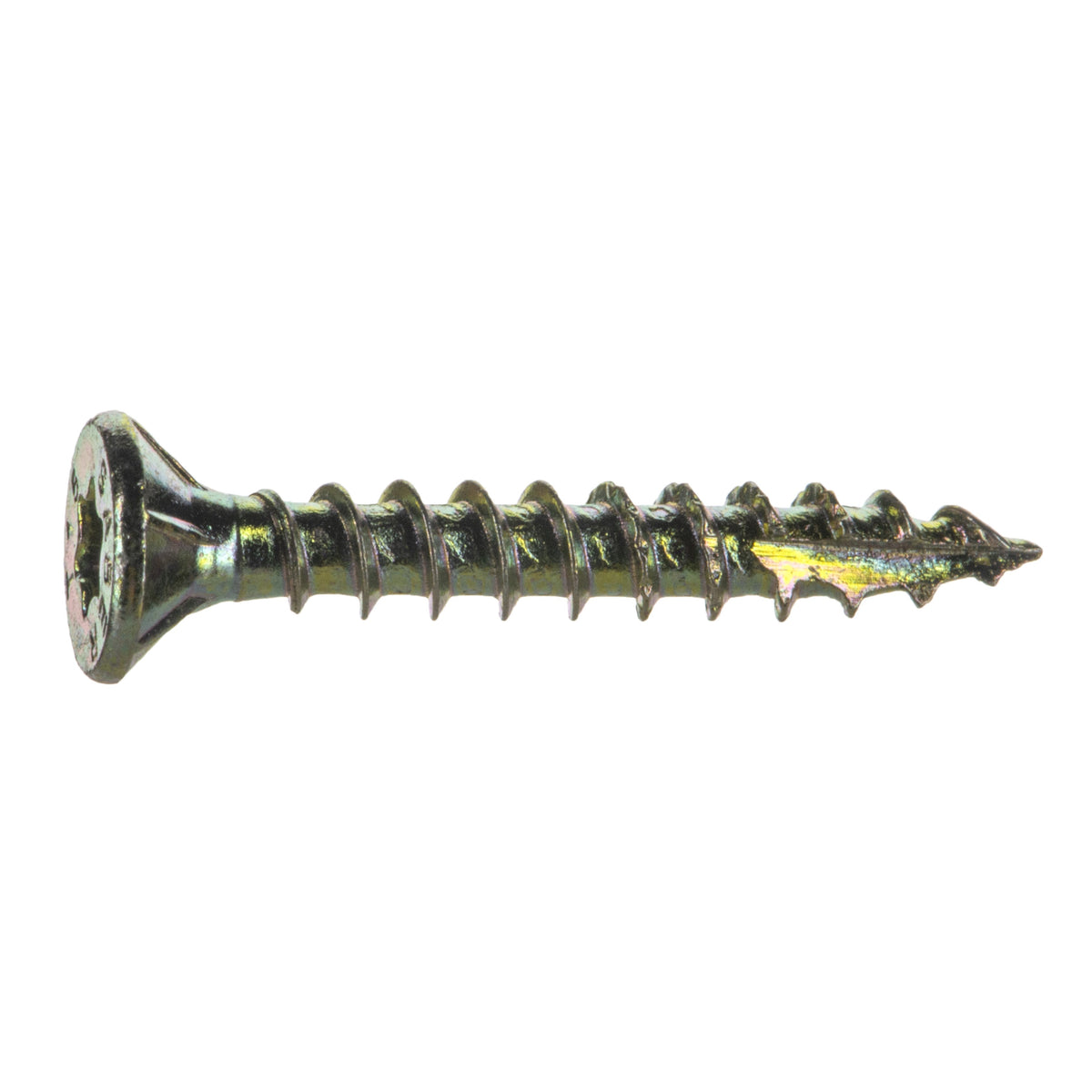 #6 x 1" Zinc Plated Steel Star Drive Interior Nibs Bugle Head Wood Screws