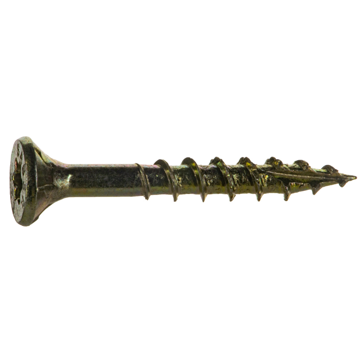 #8 x 1-1/4" Zinc Plated Steel Star Drive Interior Nibs Bugle Head Wood Screws