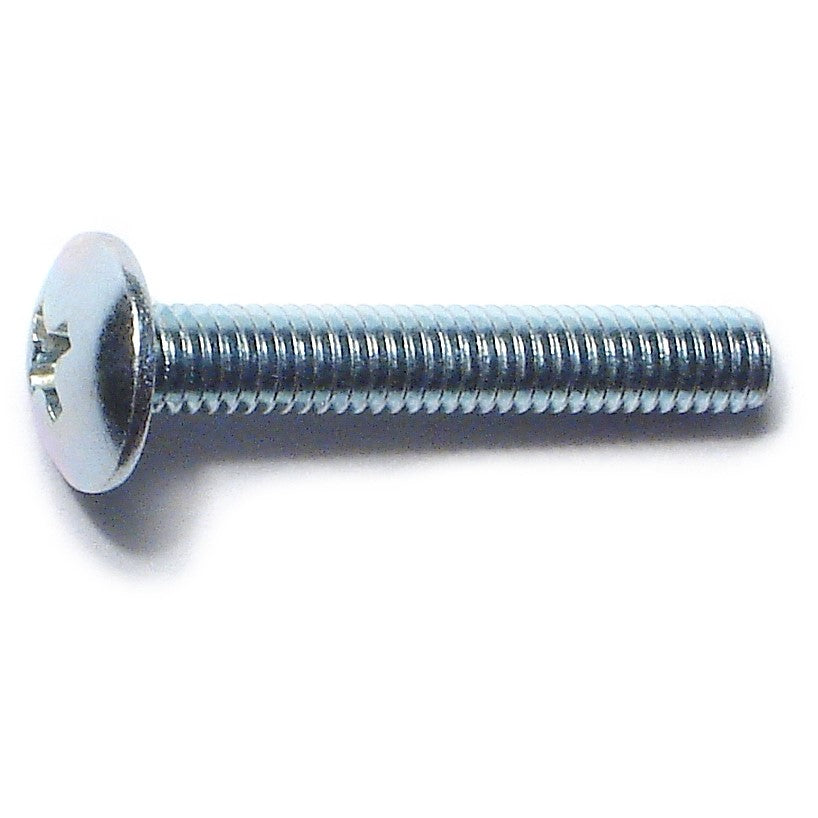 4mm-0.7 x 25mm Zinc Plated Class 4.8 Steel Coarse Thread Phillips Truss Head Machine Screws