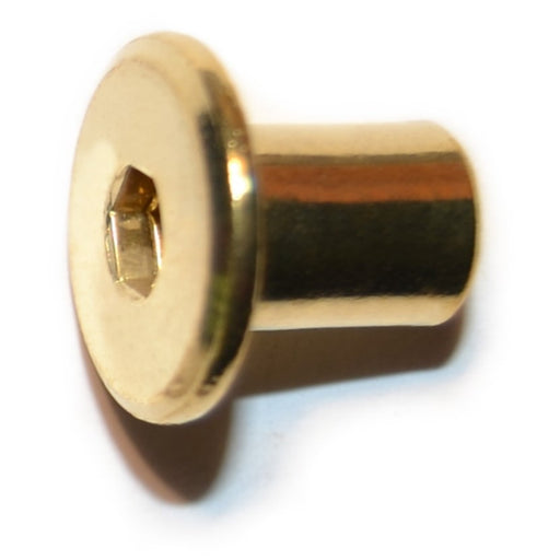 1/4"-20 x 1/2" Brass Plated Steel Coarse Thread Joint Connector Caps