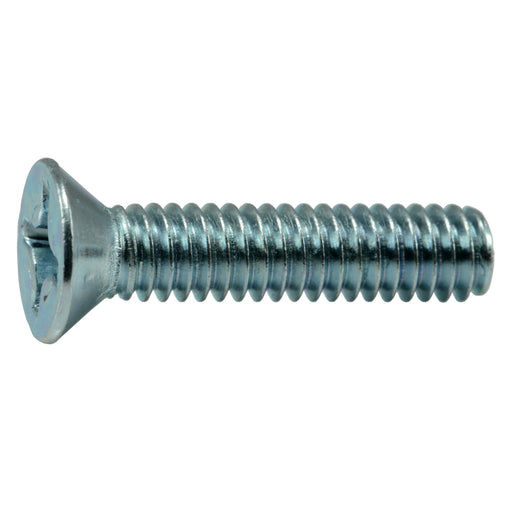 #12-24 x 1" Zinc Plated Steel Coarse Thread Phillips Flat Head Machine Screws