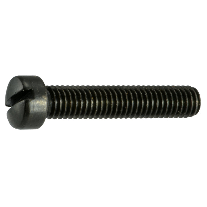 #10-32 x 1" Black Oxide Steel Fine Thread Slotted Fillister Head Gun Screws