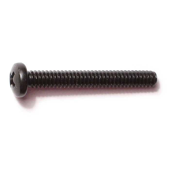 #10-24 x 1-1/2" Black Oxide Steel Coarse Thread Phillips Pan Head Machine Screws