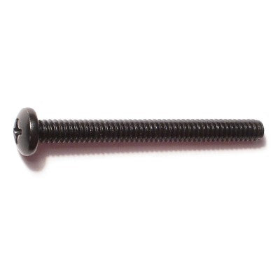 #10-24 x 2" Black Oxide Steel Coarse Thread Phillips Pan Head Machine Screws