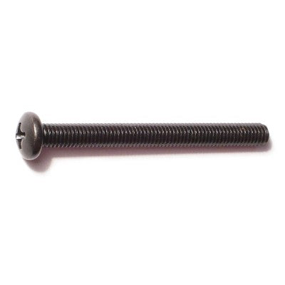 #10-32 x 2" Black Oxide Steel Fine Thread Phillips Pan Head Machine Screws