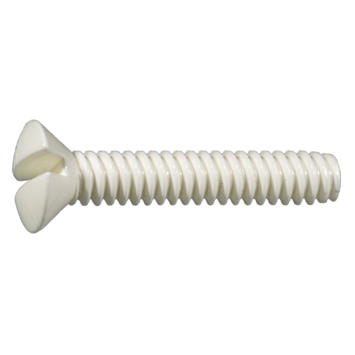 #6-32 x 3/4" White Slotted Oval Head Coarse Threaded Switch Plate Screws