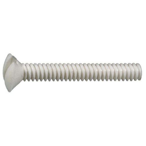 #6-32 x 1" White Slotted Oval Head Coarse Threaded Switch Plate Screws