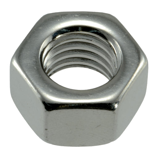 1/2"-13 Polished 18-8 Stainless Steel Grade 5 Coarse Thread Hex Nuts