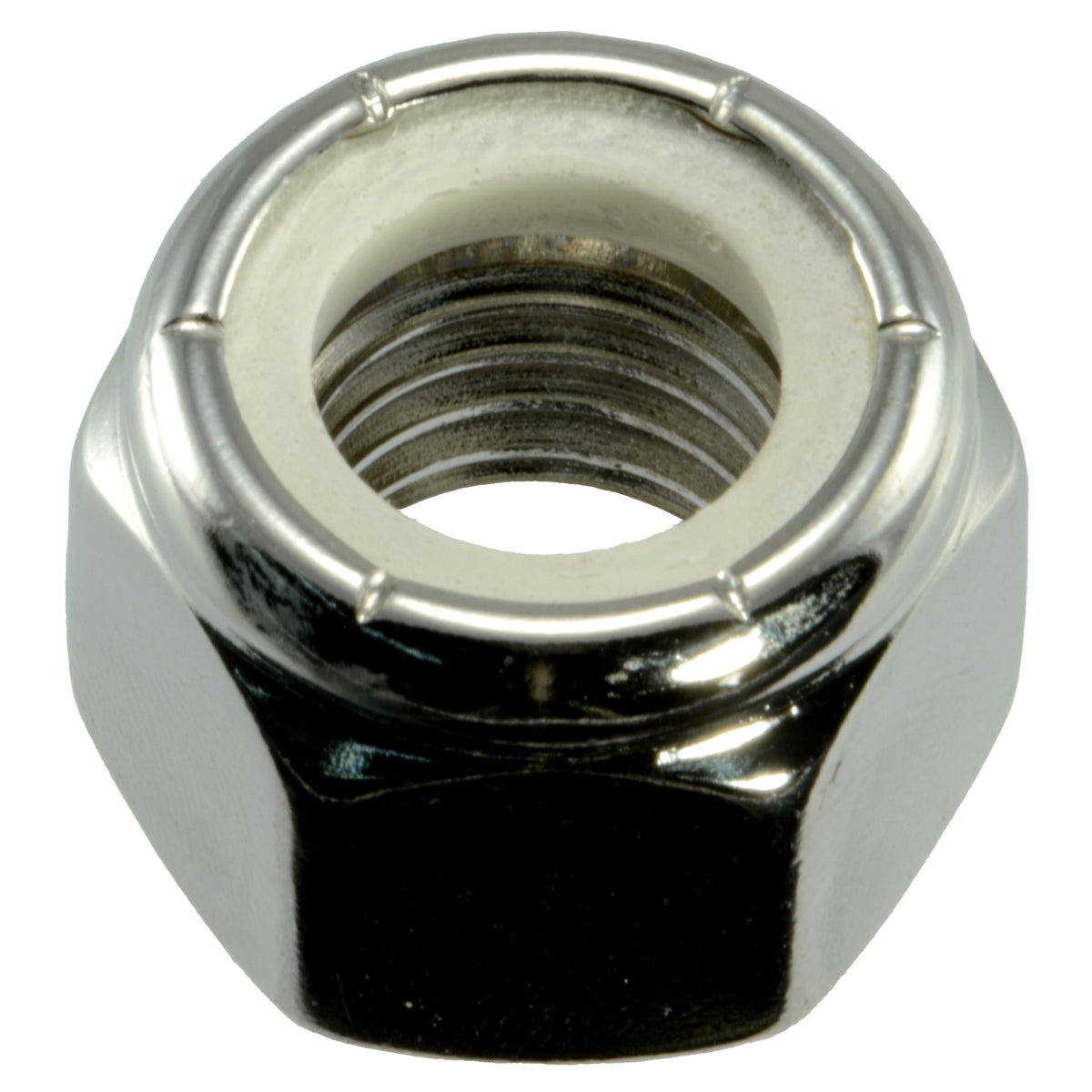5/8"-11 Polished 18-8 Stainless Steel Coarse Thread Nylon Insert Lock Nuts