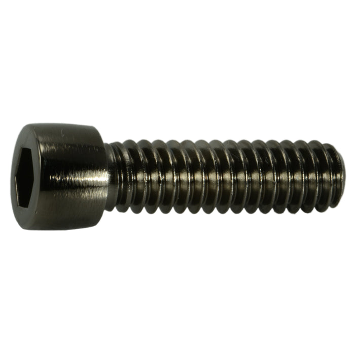 1/4"-20 x 7/8" Black Chrome Plated Steel Coarse Thread Smooth Socket Cap Screws