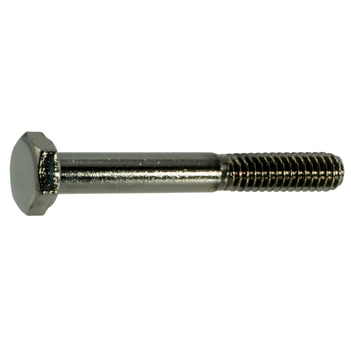 1/4"-20 x 2" Black Chrome Plated Steel Coarse Thread Hex Cap Screws