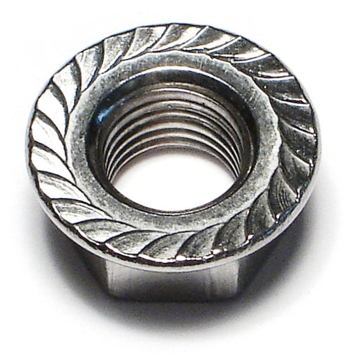 3/8"-24 18-8 Stainless Steel Fine Thread Serrated Lock Nuts