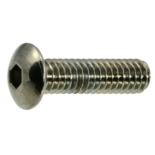 #8-32 x 5/8" Black Chrome Plated Steel Coarse Thread Button Head Socket Cap Screws