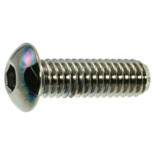 5/16"-18 x 1" Black Chrome Plated Steel Coarse Thread Button Head Socket Cap Screws