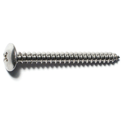 #10 x 2" 18-8 Stainless Steel Phillips Truss Head Sheet Metal Screws