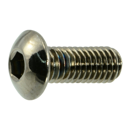 #10-32 x 1/2" Black Chrome Plated Steel Fine Thread Button Head Socket Cap Screws