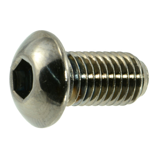 1/4"-28 x 1/2" Black Chrome Plated Steel Fine Thread Button Head Socket Cap Screws
