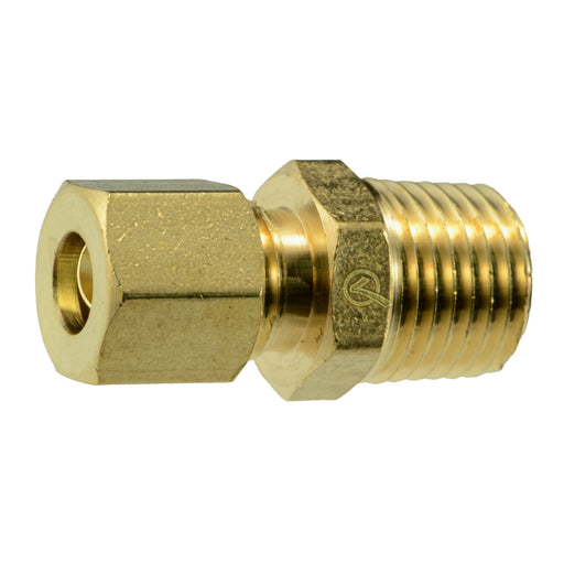 1/4" OD x 1/4MIP Brass Compression Pipe Connectors