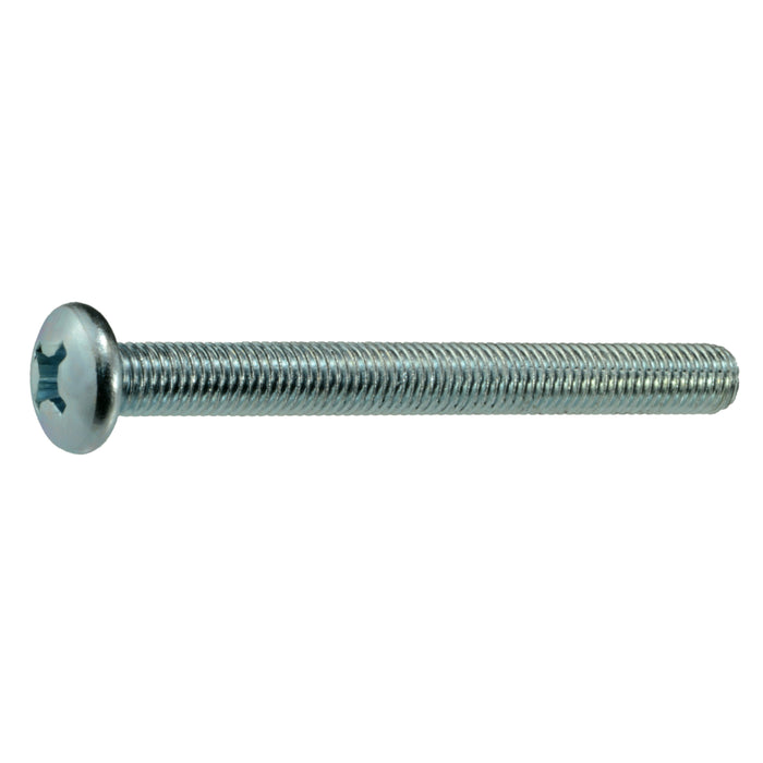 1/4"-28 x 2-1/2" Zinc Plated Steel Fine Thread Phillips Pan Head Machine Screws