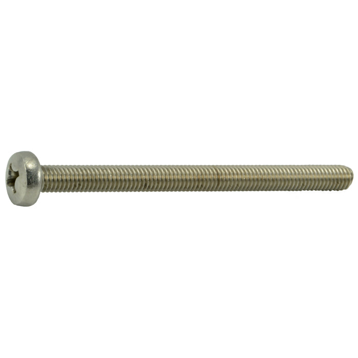 6mm-1.0 x 80mm A2 Stainless Steel Coarse Thread Phillips Pan Head Machine Screws