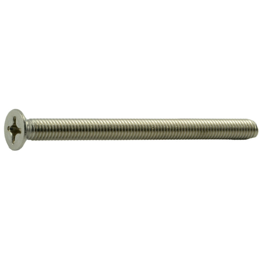 6mm-1.0 x 80mm A2 Stainless Steel Coarse Thread Phillips Flat Head Machine Screws