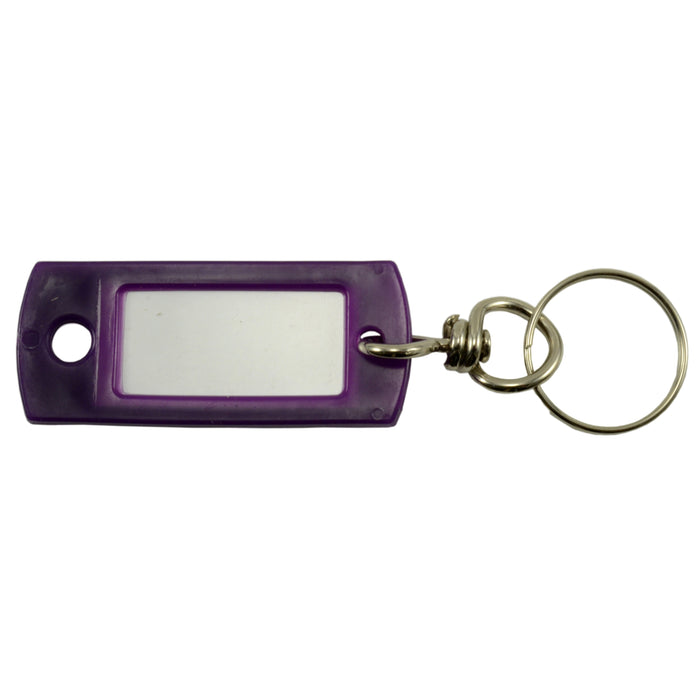 Purple Key Tags with Metal Swivels