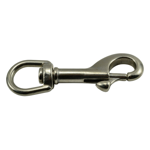 1/2" x 2-3/4" 316 Stainless Steel Swivel Eye Snap Hooks