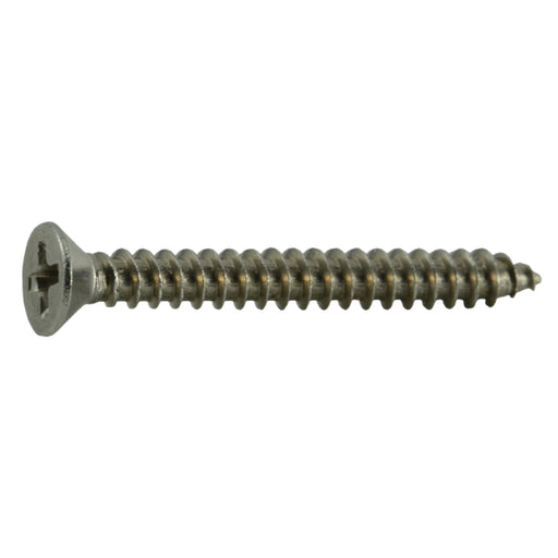 #4 x 1" 18-8 Stainless Steel Phillips Flat Head Sheet Metal Screws