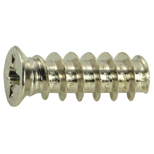 6.3mm x 18mm Nickel Plated Steel Phillips Pozidriv Flat Head Euro Screws