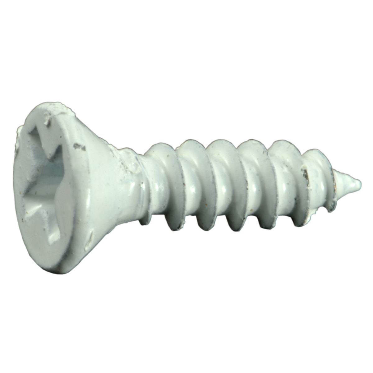 #6 x 1/2" White Steel Phillips Flat Head Sheet Metal Screws