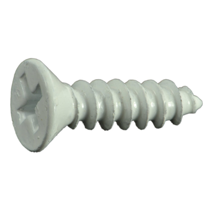 #10 x 3/4" White Steel Phillips Flat Head Sheet Metal Screws