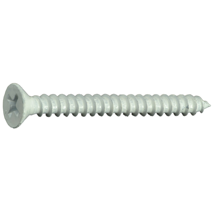 #10 x 2" White Steel Phillips Flat Head Sheet Metal Screws