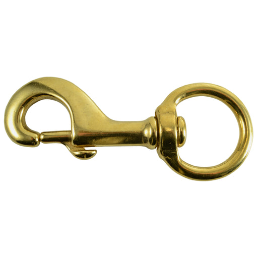 1-1/4" x 4-3/4" Brass Swivel Bolt Snap Hooks