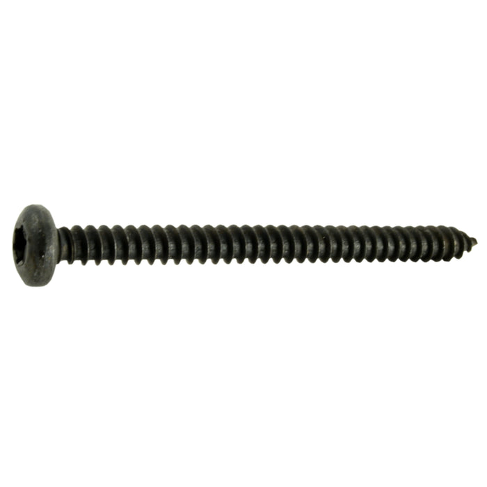 #8 x 2" Black Steel Star Drive Pan Head Sheet Metal Screws