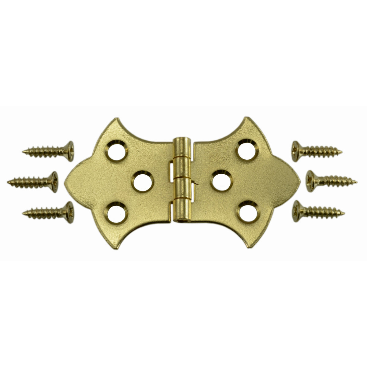1-5/16 x 2-1/4" Brass Plated Steel Ornamental Hinges