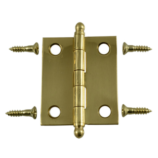 1-1/2" x 1-1/4" Solid Brass Butt Hinges