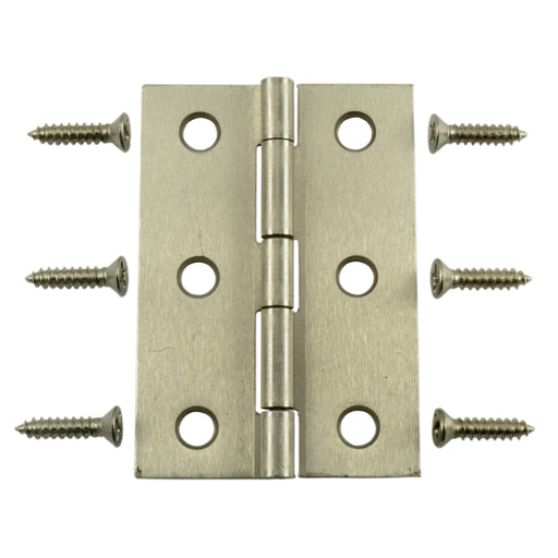 2-1/2 x 1-9/16" Nickel Plated Steel Butt Hinges