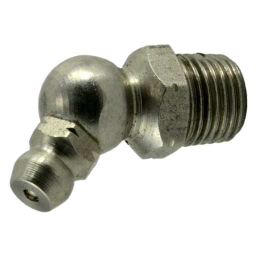 1/8IP-27 x 1/2" x 1-1/64" 18-8 Stainless Steel 45 Degree Angle Grease Fittings