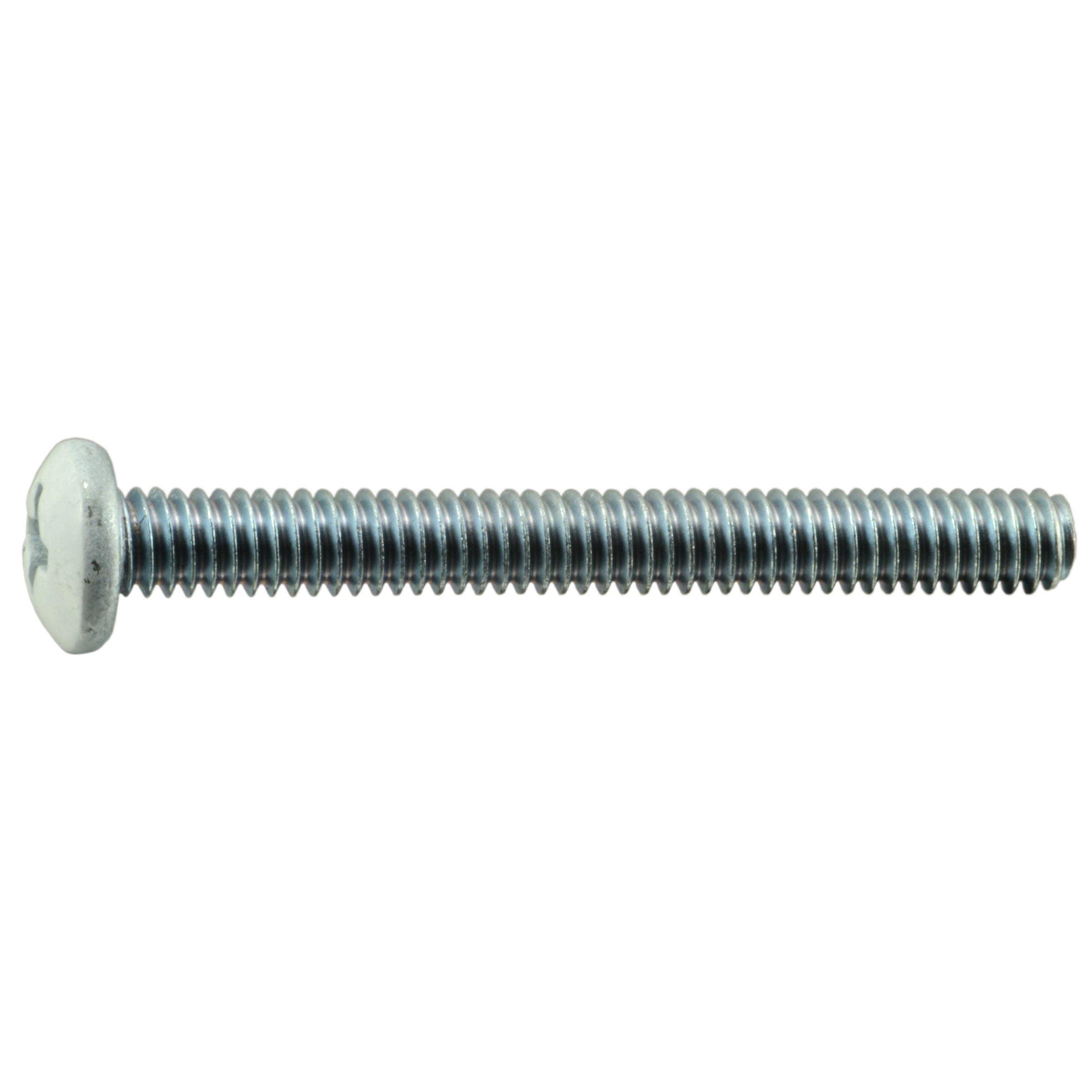 #8-32 x 1-1/2" White Painted Head Zinc Plated Steel Coarse Thread Phillips Pan Head Machine Screws