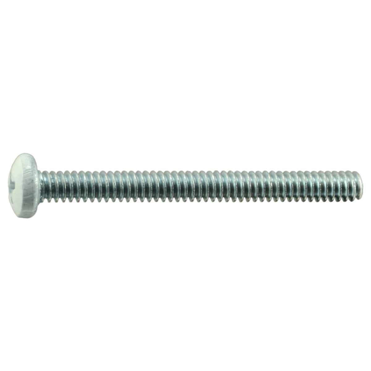 #10-24 x 2" White Painted Head Zinc Plated Steel Coarse Thread Phillips Pan Head Machine Screws
