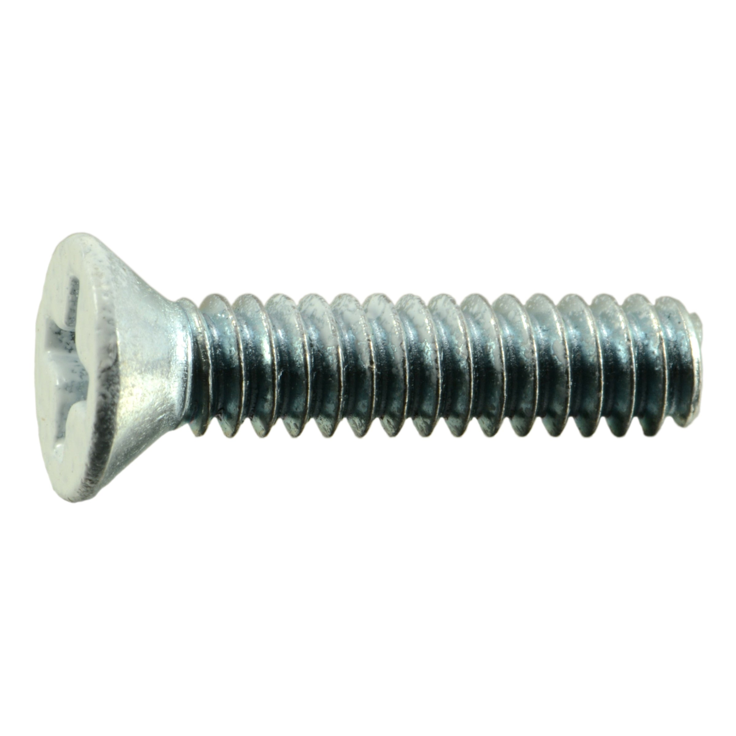 #6-32 x 5/8" White Painted Head Zinc Plated Steel Coarse Thread Phillips Flat Head Machine Screws