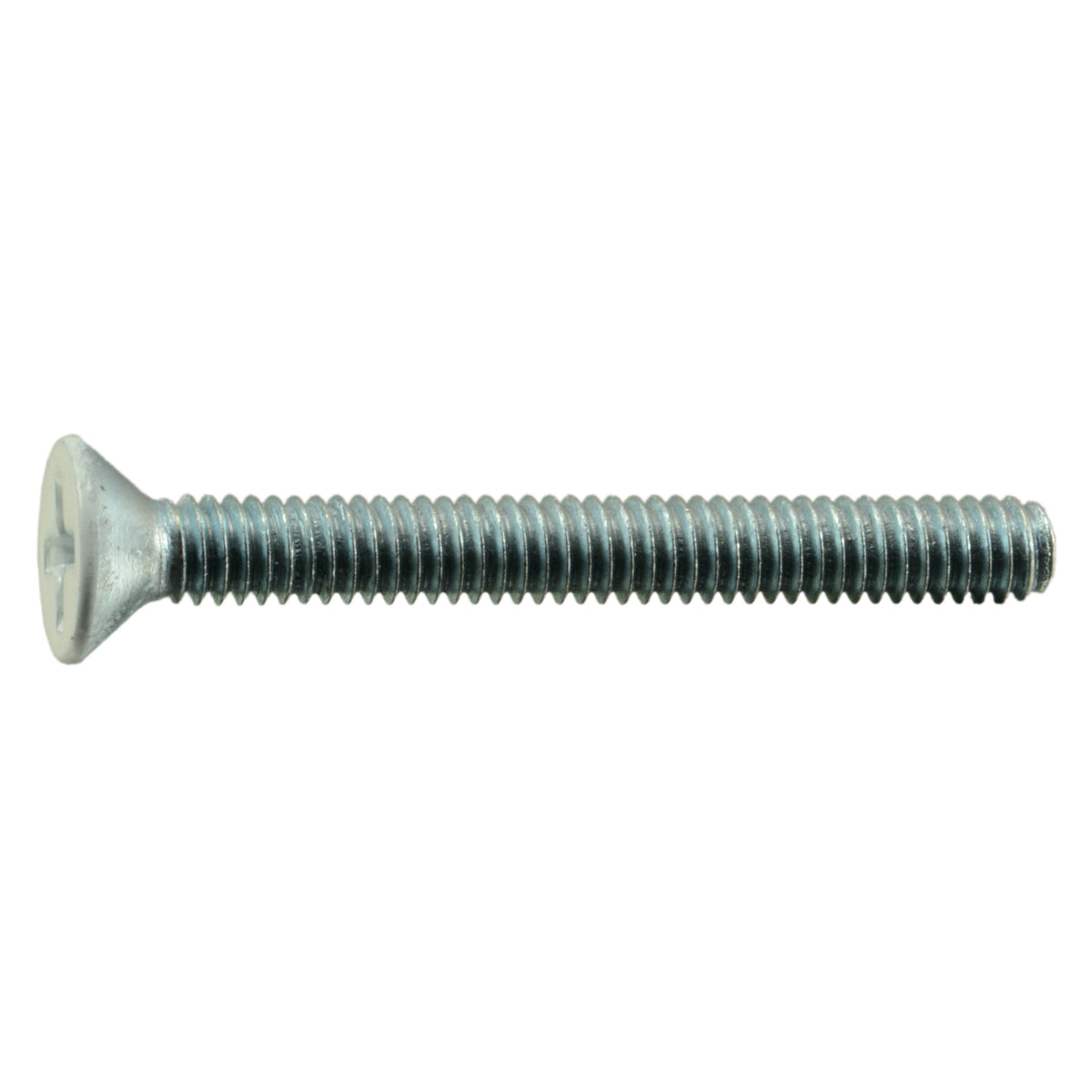 #8-32 x 1-1/2" White Painted Head Zinc Plated Steel Coarse Thread Phillips Flat Head Machine Screws