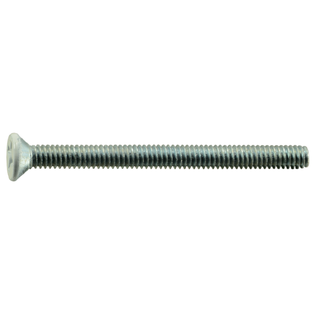 #8-32 x 2" White Painted Head Zinc Plated Steel Coarse Thread Phillips Flat Head Machine Screws