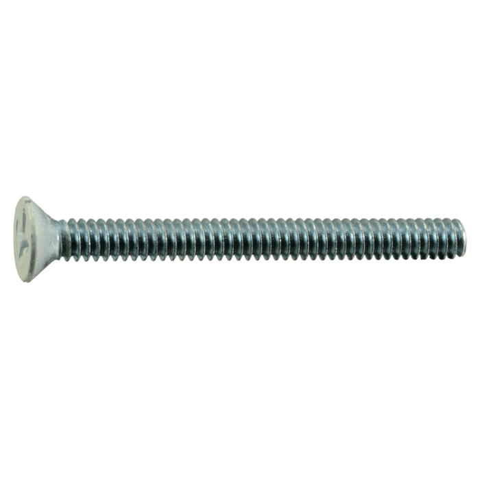 #10-24 x 2" White Painted Head Zinc Plated Steel Coarse Thread Phillips Flat Head Machine Screws