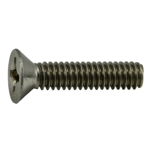 #12-24 x 1" 18-8 Stainless Steel Coarse Thread Phillips Flat Head Machine Screws