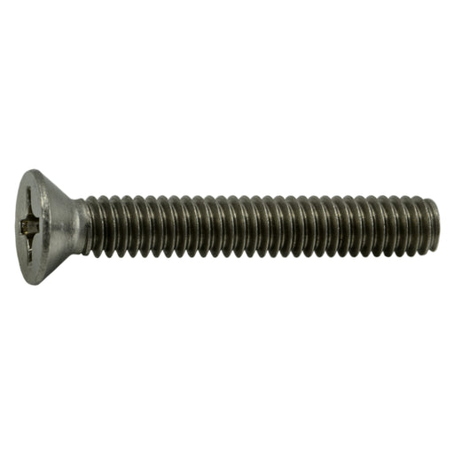 #12-24 x 1-1/2" 18-8 Stainless Steel Coarse Thread Phillips Flat Head Machine Screws